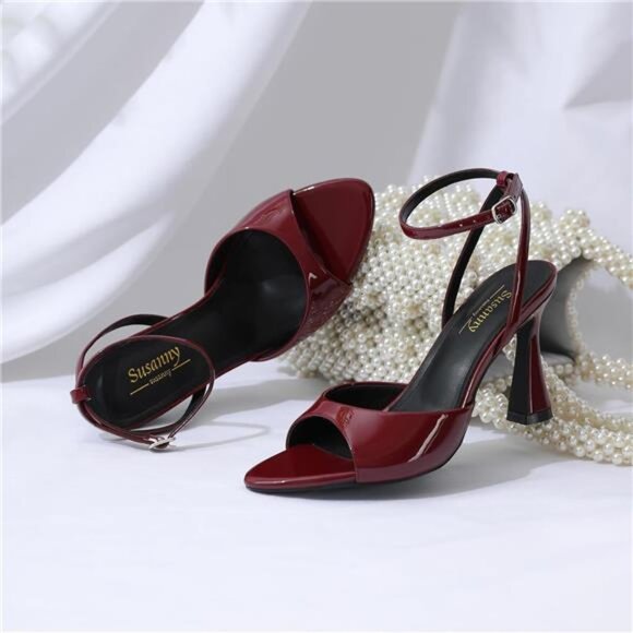 High Heels for Women Burgundy - Picture 5 of 6